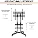 DAWOT Mobile TV Stand on Wheels for 32-65 Inch Flat Panel Curved Screen TV Cart with Height Adjustable Laptop Shelf Movable Portable Rolling Floor TV Stand Max VESA 600 * 400mm up to 132lbs
