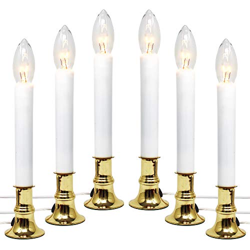 Electric Sensor Window Candle - On at Dusk/Off at Dawn 7 Watt Bulb (Pack of 6)