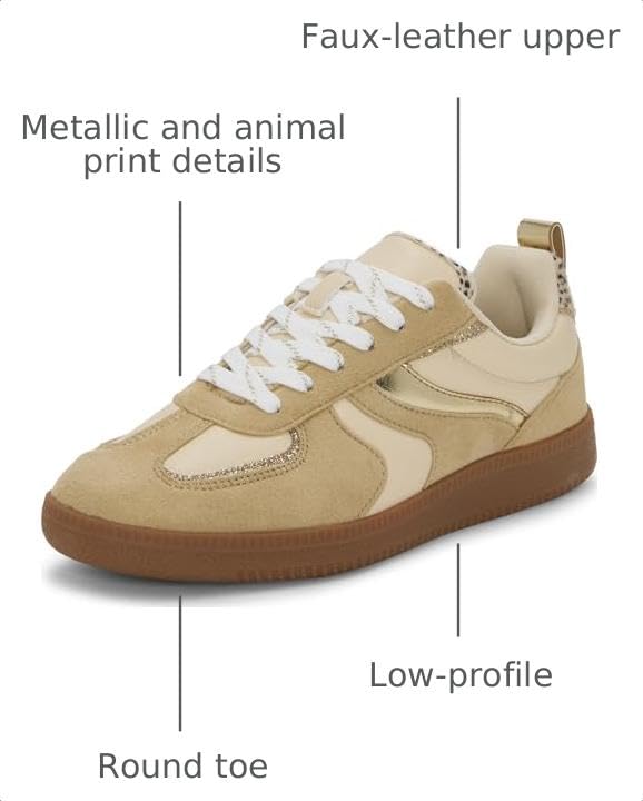 Jessica Simpson Robyna Casual Sneaker, Light Camel/Gold, 7.5 by Jessica Simpson - Used condition - Image 3