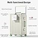 ROPLUS Aluminium Frame Carry on Luggage with Smooth Jelly Wheels, Hardside Zipperless Rolling Suitcase with TSA Lock (WhiteGreen, 21-Inch)