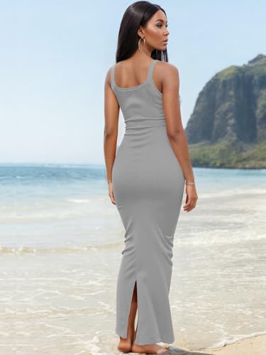 Image of Nimsruc Women Summer Long Dress Casual Slip Sexy Slim Sleeveless Bodycon Maxi Dresses for Women 2024