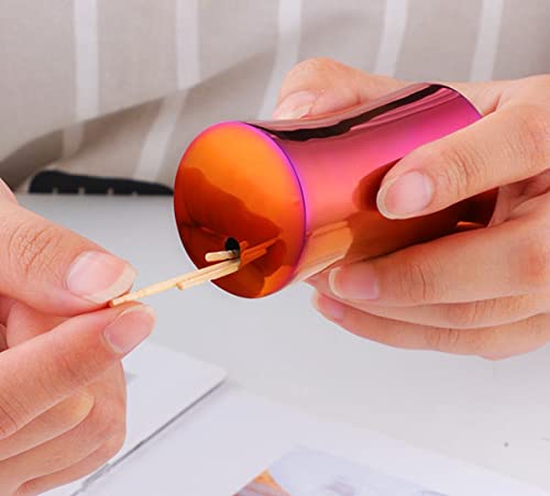 Winecraft Shiny Rose Gold Pink Metal Toothpick Holder - Tooth Pick Dispenser - Decorative Kitchen Display (Rose Gold) #TOP3