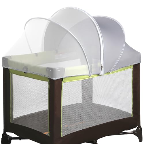 Pack N Play Tent Cover with Mosquito Net and Zipper, Gray