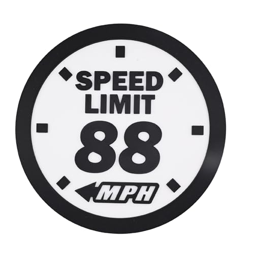 Speed Limit 88 MPH Speedometer | DeLorean Inspired | White with Black | 3D Printed | Premium Plastic | Includes Adhesive Strips