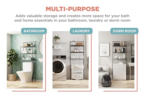 Zenna Home Over the Toilet Storage Shelf Space Saver, Behind Toilet Bathroom Organizer and Storage, Metal Bathroom Organizer with 3 Shelves, Oil Rubbed Bronze by Zenna Home - Image 4