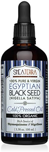 Shea Terra Egyptian Black Seed Oil, Certified Organic Cold-Pressed, 3.38 oz