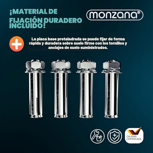 Miniatura 7 de Monzana Set De 2x Barreras Parking Abatible 4 Llaves Aparcamiento Candado Acero Guardaplazas Bolardo Robusto