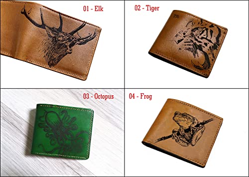 Unik4Art - Deer Elk Leather Handmade Men's Bifold Wallet, Personalized Gifts For Men, Christmas Gift Idea 2020 #TOP3