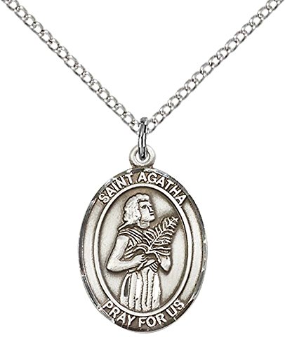 F A Dumont Church Supplies Sterling Silver St. Agatha Pendant with 18