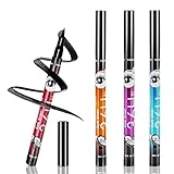 4Pcs Eyeliner Pens,Waterproof Eyeliner,Long Lasting Drama 36H Liquid Eyes Pen Eye Liner Pencil (Purple,Black,Brown and Blue)