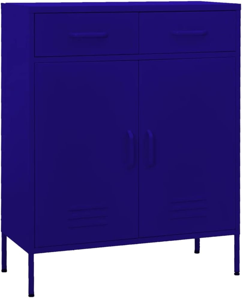 Storage Cabinet,Bookcase with Drawers,Pantry Cabinets,Small Storage Cabinet,Office File Cabinets,Drawers can be fully extended,for Entrance, Living Room,Home Office, Navy Blue 31.5"x13.8"x40" Steel