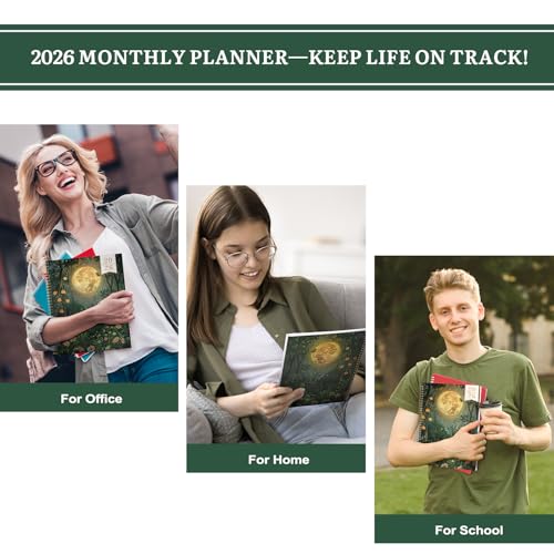 2026 Monthly Planner/Calendar - 2026 Planner, JAN 2026 - DEC 2026, 9" x 11" Monthly Planners 2026, 2026 Calendar Planner with Twin-wire Binding + Colorful Tabs + Pocket
