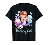 Niñas Bajo el Agua Cumpleaños Niña Sirena Caballito de Mar Pulpo Camiseta