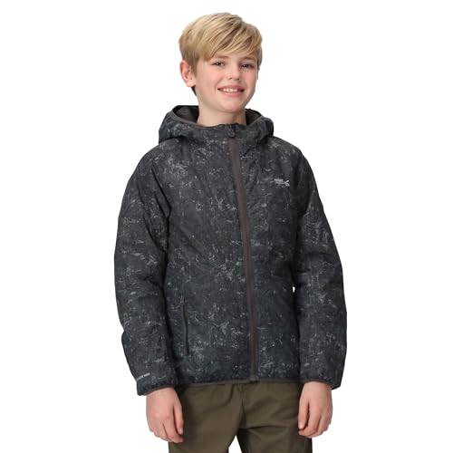 Childrens/Kids Volcanics VII Terrain Print Reflective Waterproof Jacket (3-4 Years) (Seal Grey)4