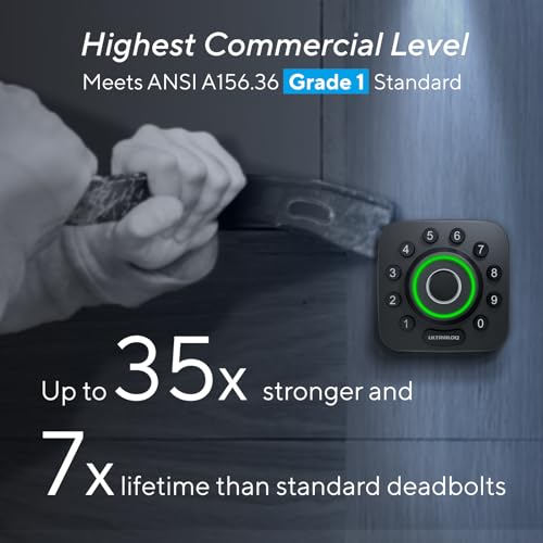 ULTRALOQ Trava inteligente U-Bolt Pro com sensor de porta, entrada sem chave 6 em 1 Wi-Fi integrado,