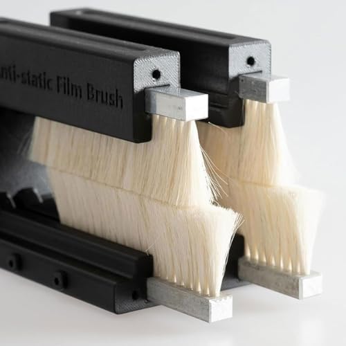 Kit de eliminación de polvo de película antiestática | Limpiador deslizante negativo con módulo de cepillo y caja de almacenamiento para película 120-135 - Herramienta de limpieza esencial para