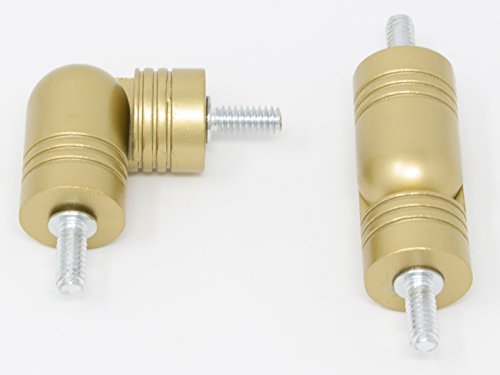 Meriville Hinged Elbow Connector - Designed For Bay Window Curtain Rods Or Corner Drapery Rods Up To 1-Inch Diameter, Royal Gold, 2 Pcs #TOP1