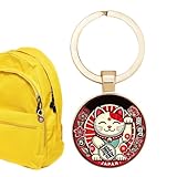 Llavero colgante | Recuerdo 2D auspicioso – Llavero de aleación de gato colgante decoración – para bolso de hombro, mochila, bolso escolar, adolescentes, adultos, niñas, coleccionistas, estudiantes