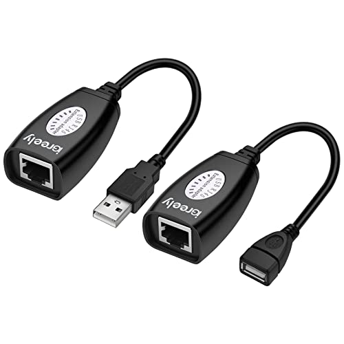 USB Extender - USB 2.0 to RJ45 Lan Extension Adapter Over Cat5/Cat5e /Cat6 Cable