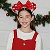JIAHANG Christmas Velvet Mouse Ears Headband with Pearls, Red Hair Bow Hairband with Beads, Party Decoration Headwear Hair Accessories for Women Girls #5