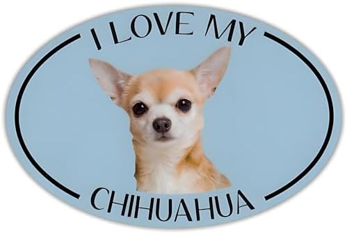 Chihuahua Autoaufkleber,Reflektierend, Wasserfest, I LOVE MY CHIHUAHUA PVC-Aufkleber für Auto, Laptop, Kühlschrank ((15cm/5.91inch))