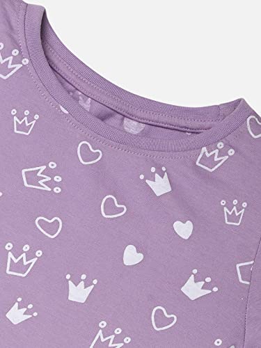 Image of UrbanMark Junior Girls 100% Cotton All Over Printed Half Sleeves T Shirt