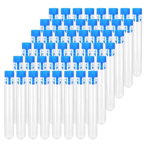 100 Pieces of Transparent Plastic 16x100mm (10ml) Test Tube Set with lid, Used for Scientific Experiments, Gatherings, Storage, and Decorating Houses