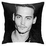 Johnny Depp Housses de coussin double face en peluche pour chambre � coucher et salon 45 x 45 cm