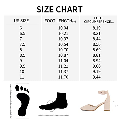 Mysoft Women's Pointed Toe Low Chunky Heels Closed Toe Ankle Strap Dress Pump Shoes #TOP5