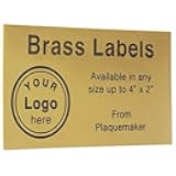 PlaqueMaker Solid Brass Label - Perfect for Labeling Art, Shadow Boxes, Equipment, Military Awards, Memorial Benches, and Small Signs