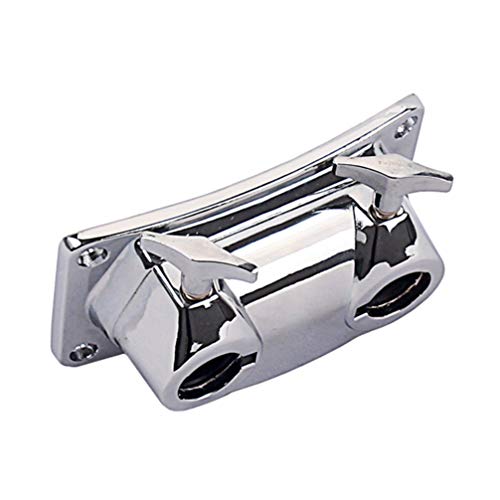 1Pc Tom Cymbal Holder Clamp Tom Cymbal Holder Clamp Double Hole Drum Holder Base Plate Musical Instrument Replacement Parts Drum Bracket Base For Jam Block Cymbal Holder Clamp Cymbal Drum Bracket #TOP2