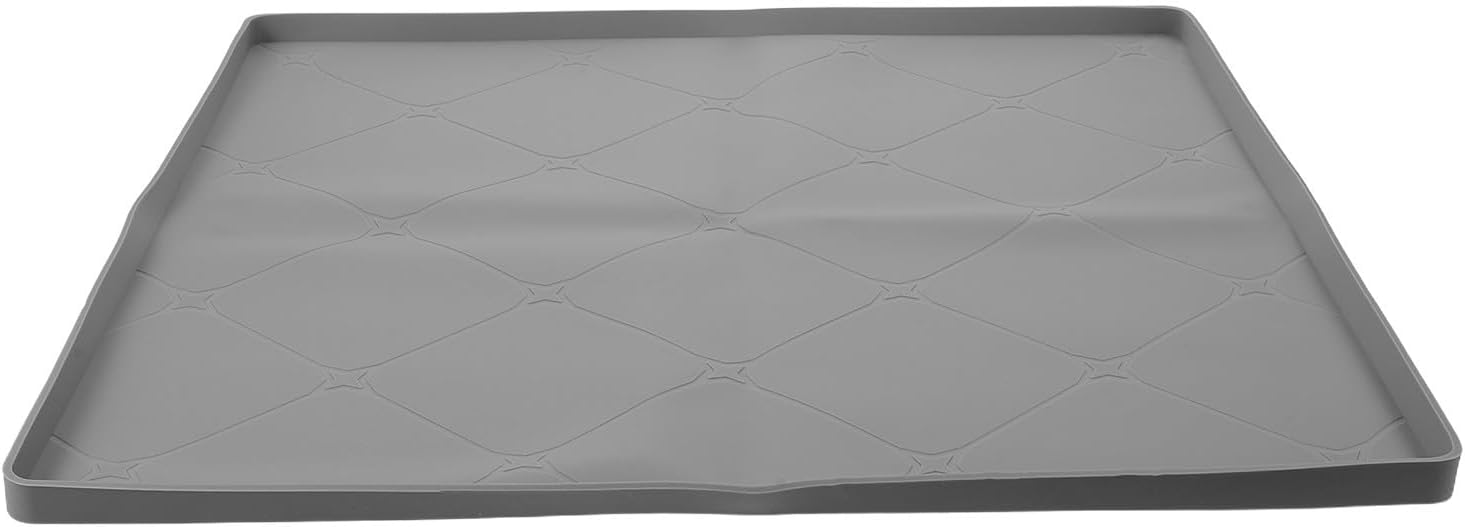 Garneck Pet Feeding Mat for Cats and Small Animals, Silicone Spill-Proof Floor Protector with High Raised Edges, Waterproof and Easy to Clean Feeding Pad for Indoor Use on Balcony or Floor