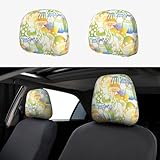 SEOCKA Psychedelic Rainbow Mushroom Hippie 2 Pack Car Headrest Covers Car Seat Head Rest Protector Auto Seat Cover Interior Accessories Universal Fit for Cars Vans Trucks