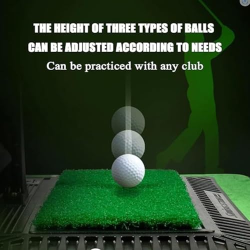 Golf Swing Trainer con Display Digitale, Indoor Practice Mat w / 2 Clubs & 3 Balls, Feedback vocale per Una Forma Migliore, Rete di Colpire Portatile per Uso Domestico, Verde