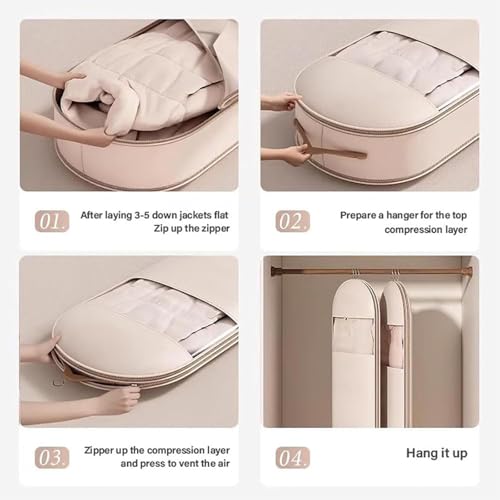 Otherwise Garment Bags, Intelligenck Garment Bag, Save Space, Hang For Storage, Suitable For Coats, Suit, Etc, Prevent Dust And Moisture, And Hang Neatly (Beige-XL)4