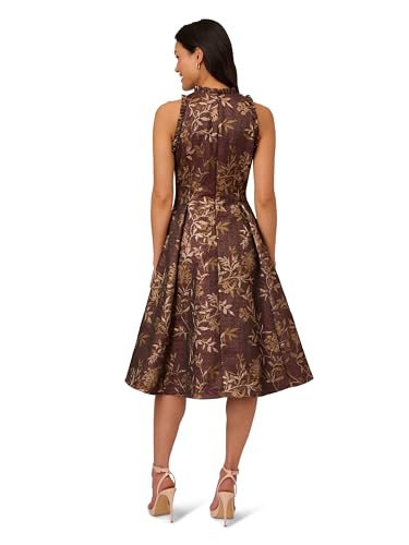 Image of Adrianna Papell Printed Jacquard High-Low Hem Party Dress