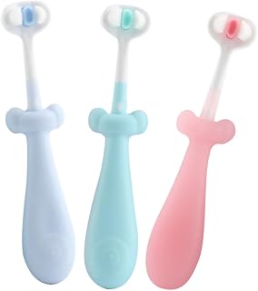 POPETPOP 3 piezas Cepillos de Dientes Infantiles Suaves con Cerdas Blandas y Mango Antideslizante para Diseño Adorable y Eficaz Limpieza Oral Colores Rojo Azul y Verde