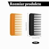 Grzebień do włosów, 2 sztuki, grzebień do loków, grube uzębienia, szeroki, antystatyczny grzebień, szeroki grzebień afro, szerokie zęby, do stylizacji loków, gładkie, grube, cienkie włosy