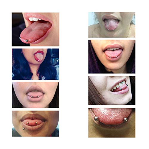 Hoeudjo 48PCS 14G Extra Long Glow in The Dark Snake Eyes Tongue Rings Surgical Steel Curved Barbell Nipplerings Nipple Ring Body Piercing Jewelry for Women Men3