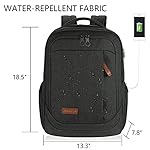 KROSER Laptop Backpack Large Computer Backpack Fits up to 17.3 Inch Laptop with USB Charging Port Water-Repellent Travel Backpack Casual Daypack for Business/College/Women/Men-Charcoal Black - Image 2