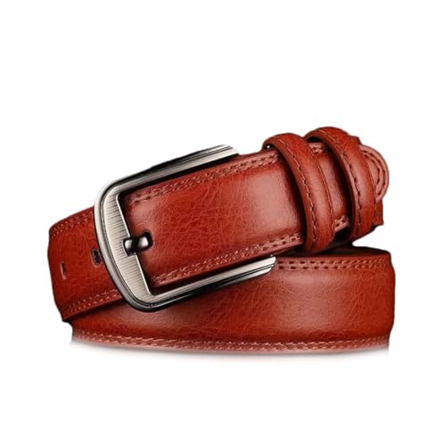 Men’S 3.7Cm Wide Genuine Split Leather Belt Solid Formal Business Waistband Designer Strap