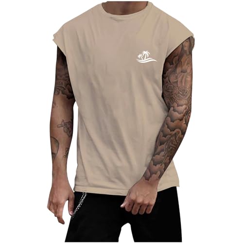 Camiseta Tirantes Atletismo Hombre, Camiseta sin Mangas Informal de Verano con Estampado gráfico para Hombre, Ideal para Deportes y Actividades de Ocio.