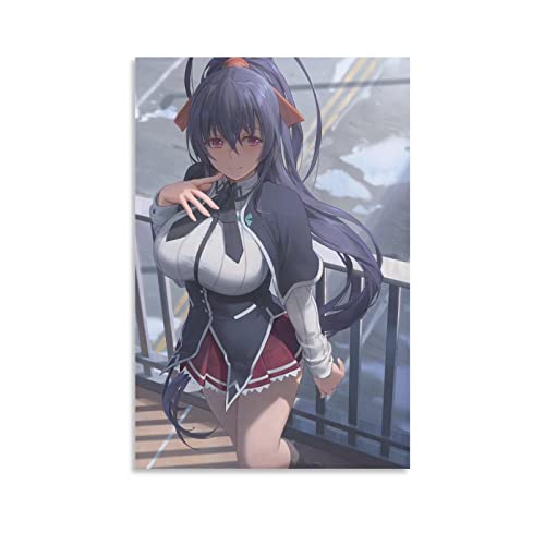 Anime High School DxD Himejima Akeno Poster Decorative Painting Canvas Wall Posters And Art Picture Print Modern Family Bedroom Decor Posters 12x18inch(30x45cm)