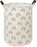 ACMUUNI Canvas Cute Clothes Basket Laundry Hamper with Handles,Waterproof Cotton Storage Organizer P