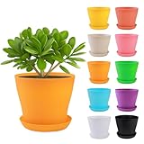 【🎨 Uso versatile e decorativo】Perfetti come coprivaso, vasi per coltivazione o decorazione, questi rotondi vasi da fiori in plastica aggiungono colore a casa, ufficio, balcone o giardino