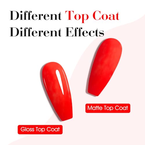 Image of CANNI Classic Red Gel Nail Polish, 1Pcs Bright Red Orange Gel Polish Dark Color Soak Off U V Nail Manicure Salon DIY at Home