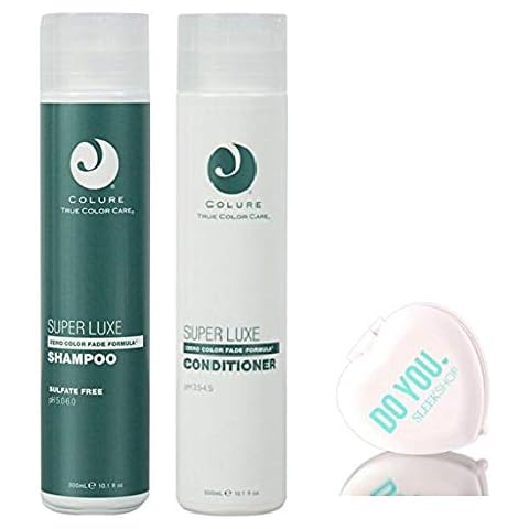 Colure True Color Care SUPER LUXE Shampoo & Conditioner DUO Set (with Sleek Compact Mirror), Zero Color Fade Formula (10.1 oz / 300ml - DUO Kit) Cover