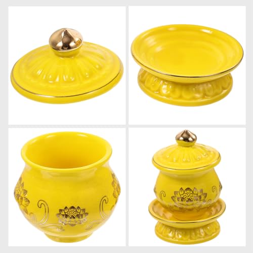 Tasses en céramique pour eau bénite coffret rituel bouddhiste pour célébration