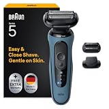 Braun Serie 5 Rasoio Elettrico Barba, 2 Accessori, 52-A1820cce, Azzurro