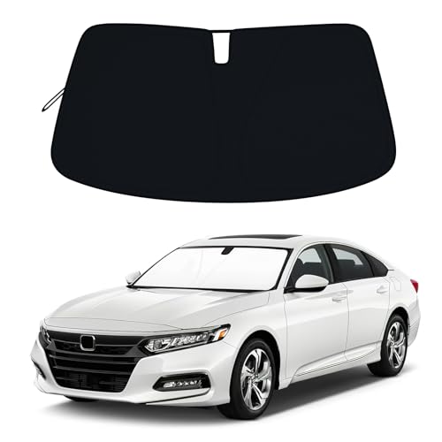 Windshield Sun Shade for 2018-2022 Honda Accord, 310T Thick Polyester Full Coverage Sun Visor, Foldable Heat Block UV Protection by RAVOTOM - Used condition - US$16.42